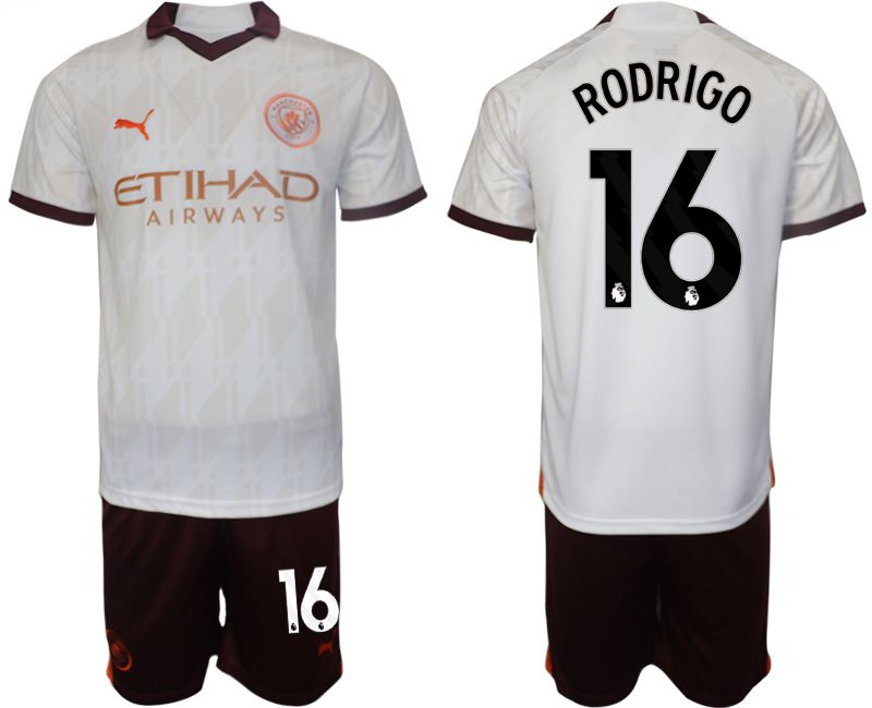 Men 2023-2024 Club Manchester City away white #16 Soccer Jersey